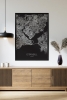 Tek Parça Siyah Çerçeve Görünümlü "İstanbul Siyah" Harita Mdf Tablo - ARTAVESSACTYMAP34