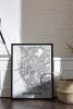 Tek Parça Siyah Çerçeve Görünümlü "Liverpool Beyaz" Harita Mdf Tablo - ARTAVESSACTYMAP11