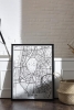 Tek Parça Siyah Çerçeve Görünümlü "Sevilla Beyaz" Harita Mdf Tablo - ARTAVESSACTYMAP23